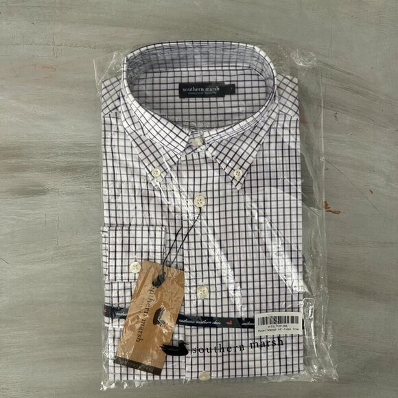 NWT Southern Marsh Tattersall Long Sleeve Button Down Shirt Size Small Preppy - Picture 2 of 7